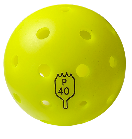P40 Pickleballs with our logo will help you elevate your game and dominate the court in style with a fun, unique design that makes it quick and easy to identify your ball.